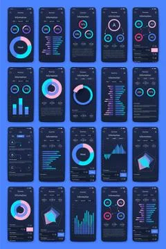 Vector graphics set mobile infographics. Stock vector Stock Illustration