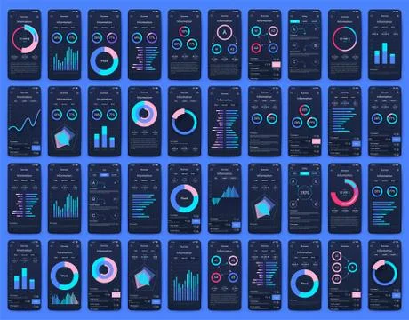 Vector graphics set mobile infographics. Stock vector Illustrazione stock