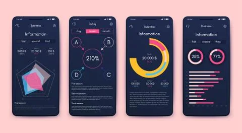 Vector graphics set mobile infographics. Stock vector イラスト素材