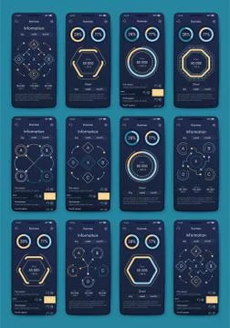 Vector graphics set mobile infographics. Stock vector Stock Illustration