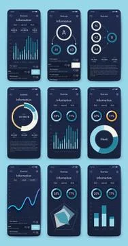 Vector graphics set mobile infographics. Stock vector Illustrazione stock