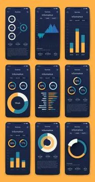 Vector graphics set mobile infographics. Stock vector Stock Illustration
