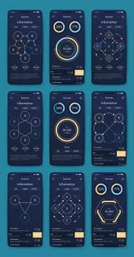 Vector graphics set mobile infographics. Stock vector Illustrazione stock