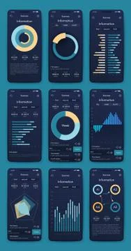 Vector graphics set mobile infographics. Stock vector Illustrazione stock