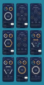 Vector graphics set mobile infographics. Stock vector Illustrazione stock