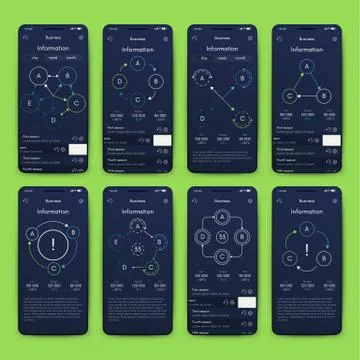 Vector graphics set mobile infographics. Stock vector Illustrazione stock