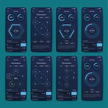 Vector graphics set mobile infographics. Stock vector Illustrazione stock