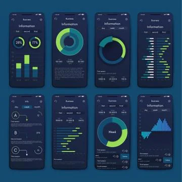 Vector graphics set mobile infographics. Stock vector Stock Illustration