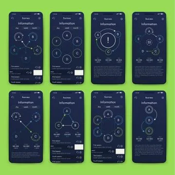 Vector graphics set mobile infographics. Stock vector Illustrazione stock