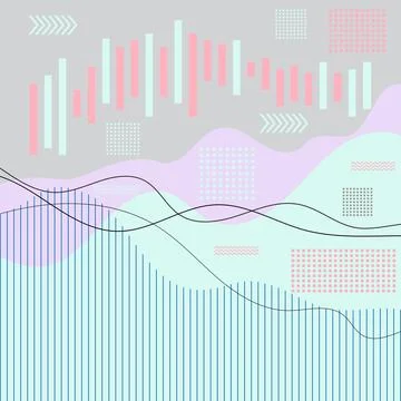Vector Graphs, diagrams, parabolas, geometric shapes for presentation. Analys Stock Illustration