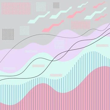 Vector Graphs, diagrams, parabolas, geometric shapes for presentation. Analys Stock Illustration