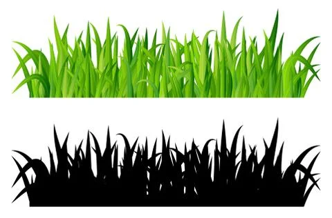 Vector grass borders set 스톡 일러스트
