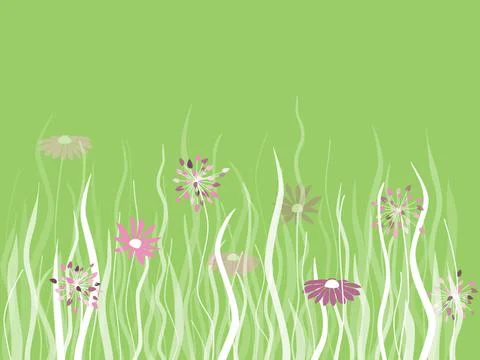 Vector grass with flowers on green Vector grass with purple flowers on gre... Foto stock