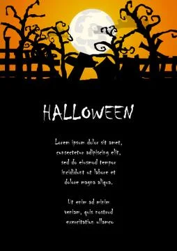Vector : Graveyard and trees halloween background Illustrazione stock