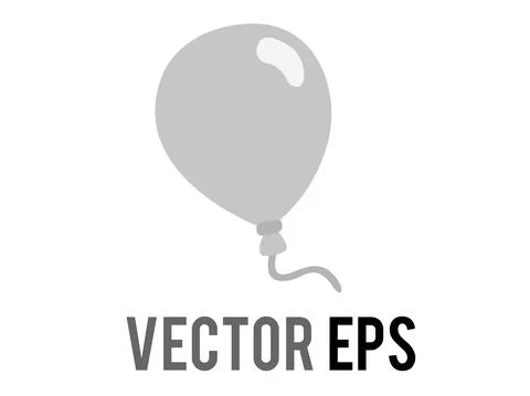 Vector gray air balloon on string icon, congratulations, celebration, happy b Illustrazione stock