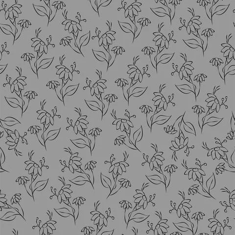 Vector gray and whit. Floral seamless pattern. Bouquet of wild flowers. Illustrazione stock