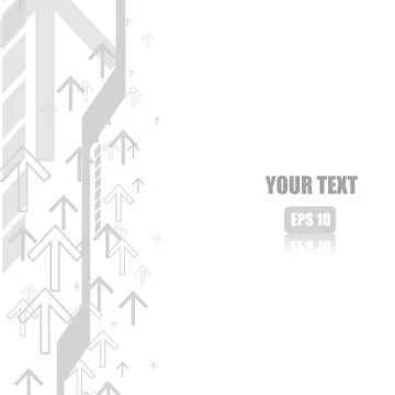 Vector : Gray arrow and stripe on  white background Stock Illustration