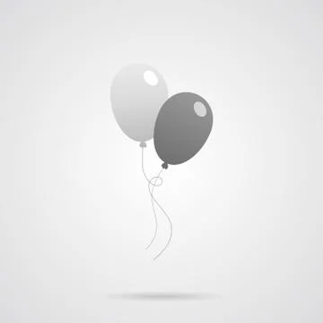 Vector Gray Balloons Flat Icon Stock Illustration