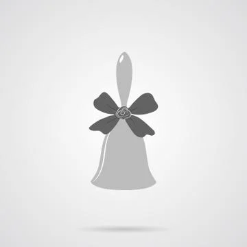 Vector Gray Bell Flat Icon Stock Illustration