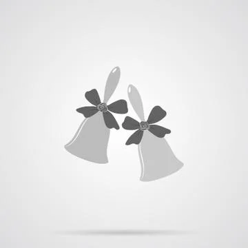 Vector Gray Bells Flat Icon Stock Illustration