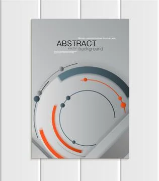 Vector gray brochure A5 or A4 format material design element corporate style Ilustração Stock