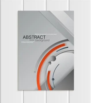 Vector gray brochure A5 or A4 format material design element corporate style Ilustração Stock