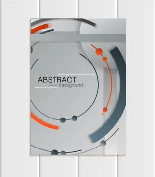 Vector gray brochure A5 or A4 format material design element corporate style Stock Illustration