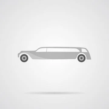 Vector Gray Car Flat Icon Stock Illustration