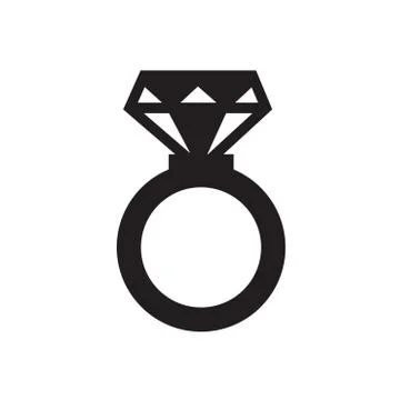 Vector gray flat wedding ring icon isolated on white Stock Illustration