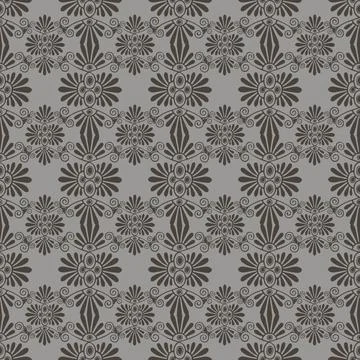 Vector gray floral seamless pattern in Art Nouveau style Illustrazione stock