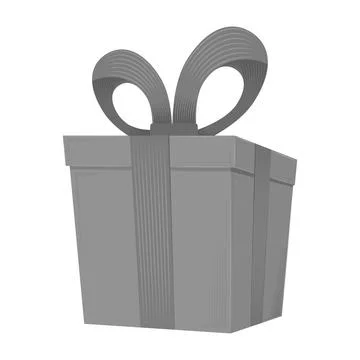 Vector gray gift box isolated on white background 스톡 일러스트