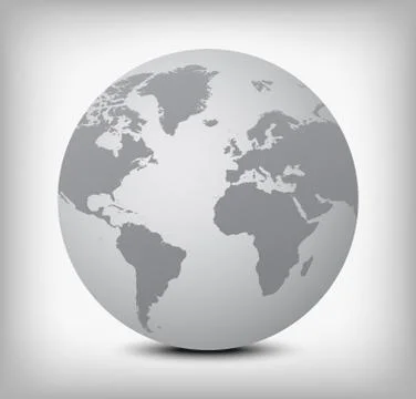 Vector gray globe icon on soft background Stock Illustration