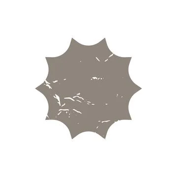 Vector gray grunge shape starburst icon, sunburst shabby badge sale. Design e Stock Illustration