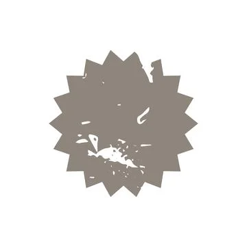 Vector gray grunge shape starburst icon, sunburst shabby badge sale. Design e Illustrazione stock