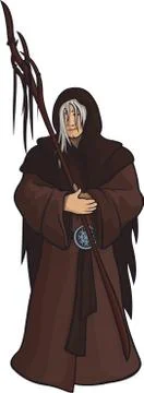 Vector gray haired priest Illustrazione stock