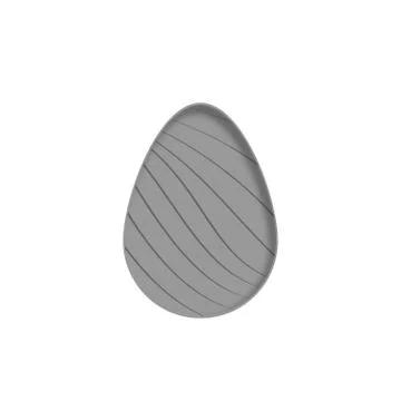 Vector gray icon of Easter egg with line pattern and shadow. Stockillustratie