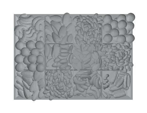 Vector gray nuts set polygonal. Vector background of dry nuts and seeds - a.. Stock Illustration