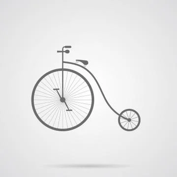 Vector Gray Retro Bicycle Flat Icon Stock Illustration