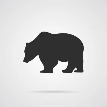 Vector Gray Silhouette of Bear Stock Illustration