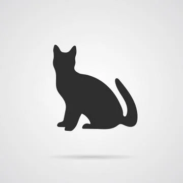 Vector Gray Silhouette of Cat Stock Illustration