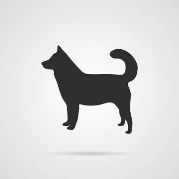 Vector Gray Silhouette of Dog Stock Illustration