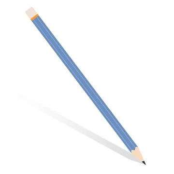 Vector gray simple stationery pencil with eraser on tip isolated on white w.. Stock Illustration