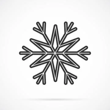 Vector Gray Snowflake Icon Over White Stock Illustration
