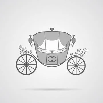 Vector Gray Wedding Carriage Icon Stock Illustration