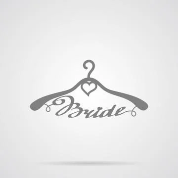 Vector Gray Wedding Hangers Bride Icon Stock Illustration