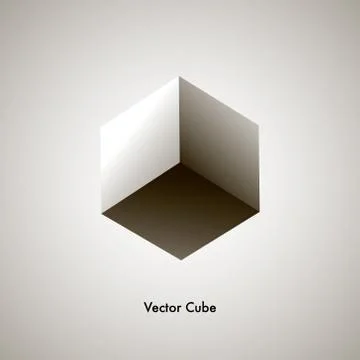 Vector grayscale cube Stock Illustration