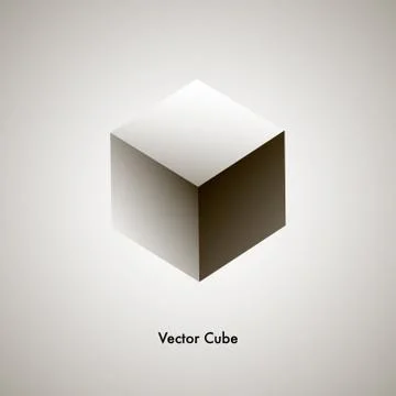 Vector grayscale cube Stock Illustration
