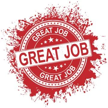 Vector great job red rubber stamp grungy old Stock Illustration