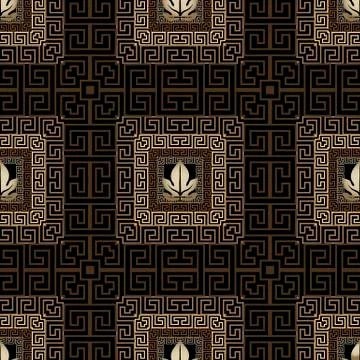 Vector greek geometric 3d seamless pattern. Ornamental ethnic tribal background Illustrazione stock