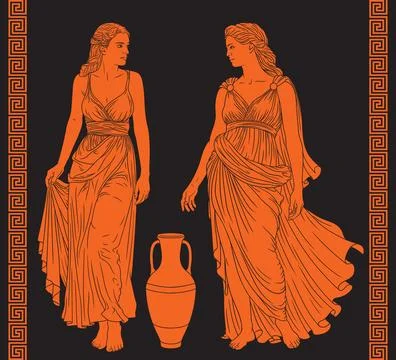 Vector Greek women. Stock Illustration